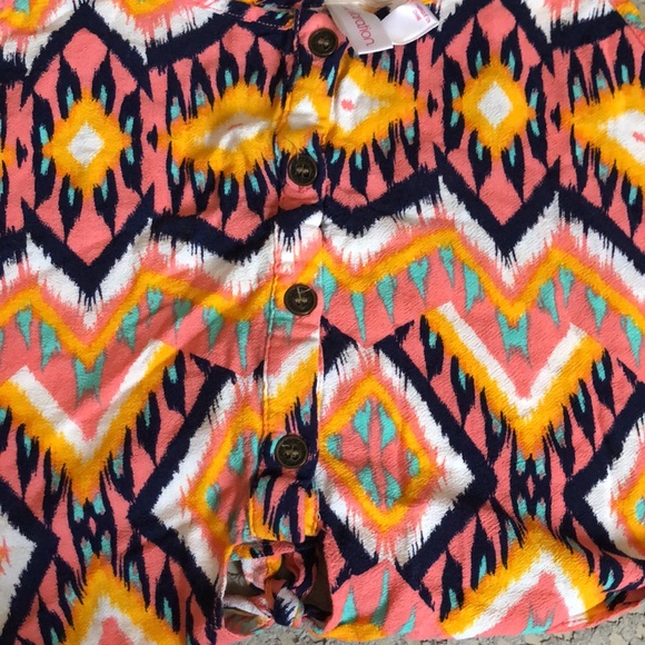 Xhilaration Boho Aztec Tribal Crop Top Tank Top - Picture 3 of 6